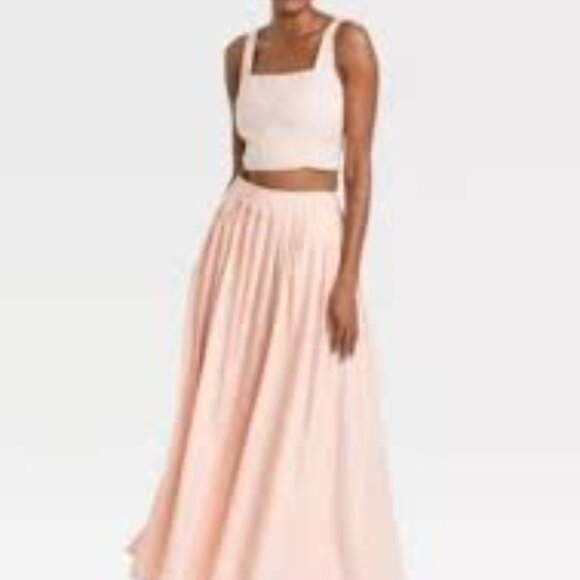 a new day Dresses & Skirts - A New Day Pink Summer Skirt Set - Top (L) Skirt (M) NWT